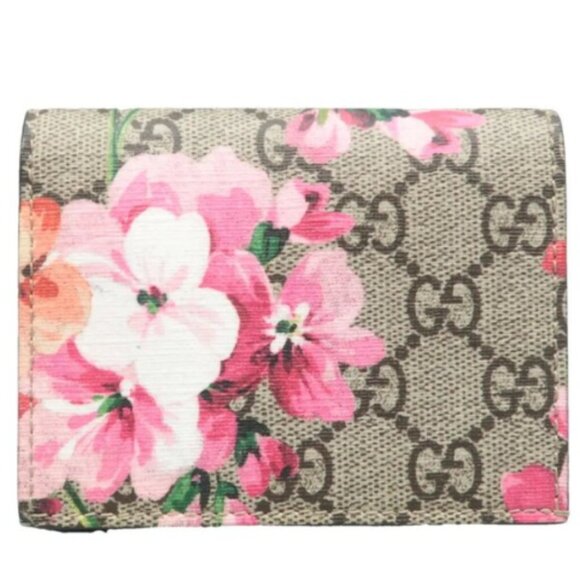 100% Authentic GUCCI Blooms Brown Canvas Wallet - Picture 1 of 12
